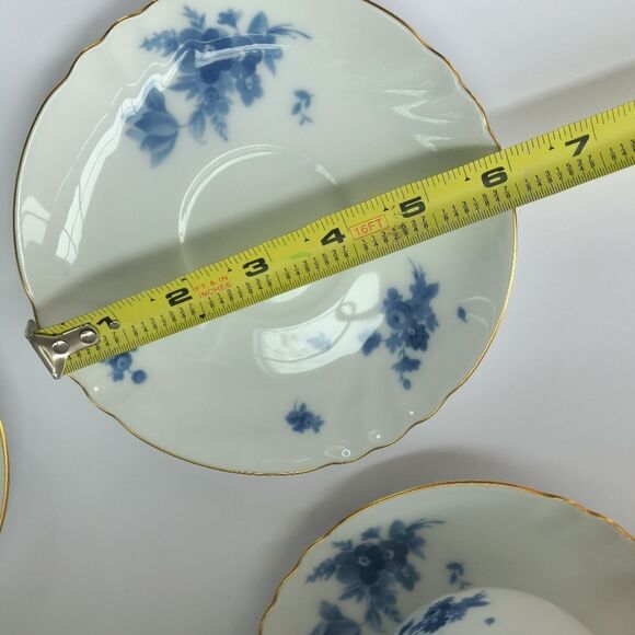 Set of 11 peices Okura by Noritake blue flower teacups/saucers/pedestal set - Picture 7 of 16